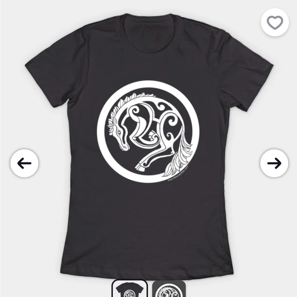 Encircled Horse (white line) T-Shirt designed by R Honey Pots
